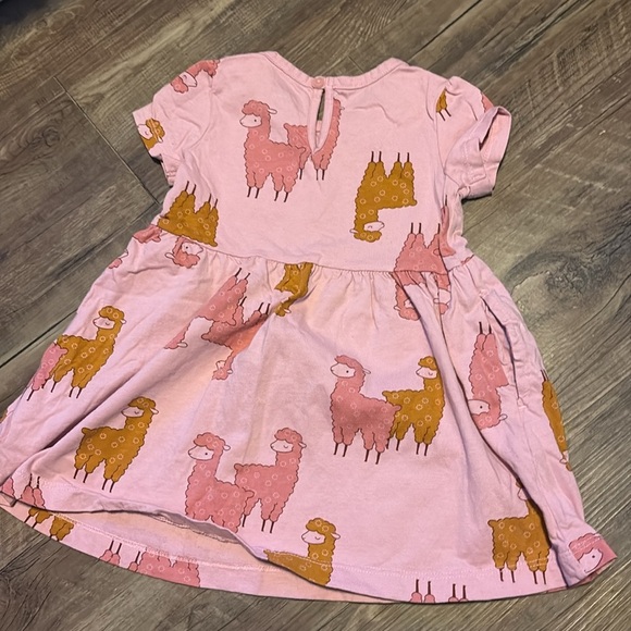 Adorable Pink Llama Print Baby Dress - Picture 2 of 3